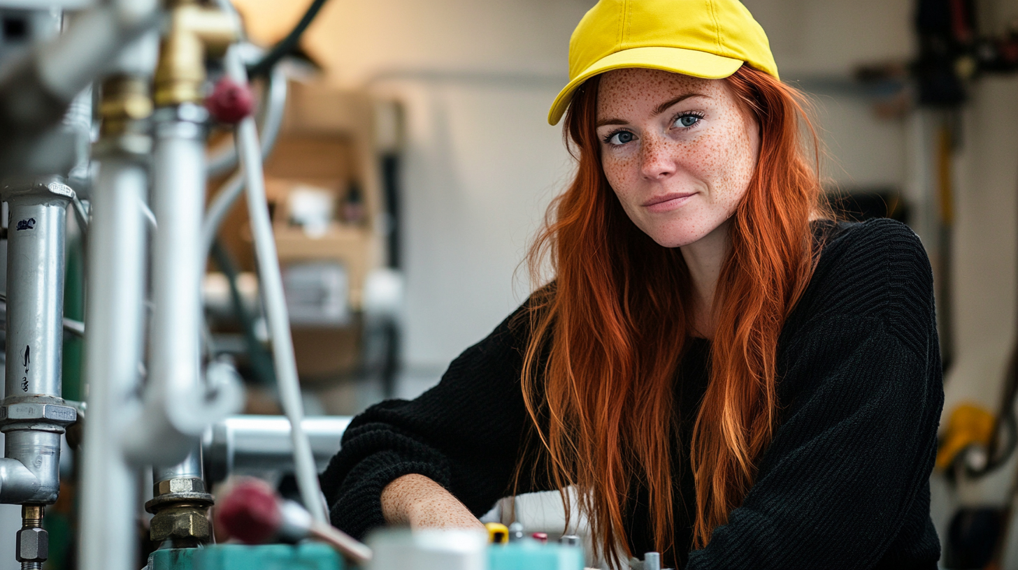 VVS utbildning för vuxna där deltagare arbetar praktiskt med rör och teknik. Denna bild är framtagen med hjälp av AI.
