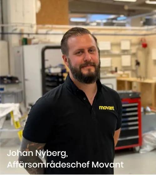 Foto på Johan Nyberg, affärsområdeschef på Movant